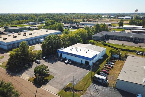 Aerial view of the Sherwin Williams warehouse in Southaven, Mississippi